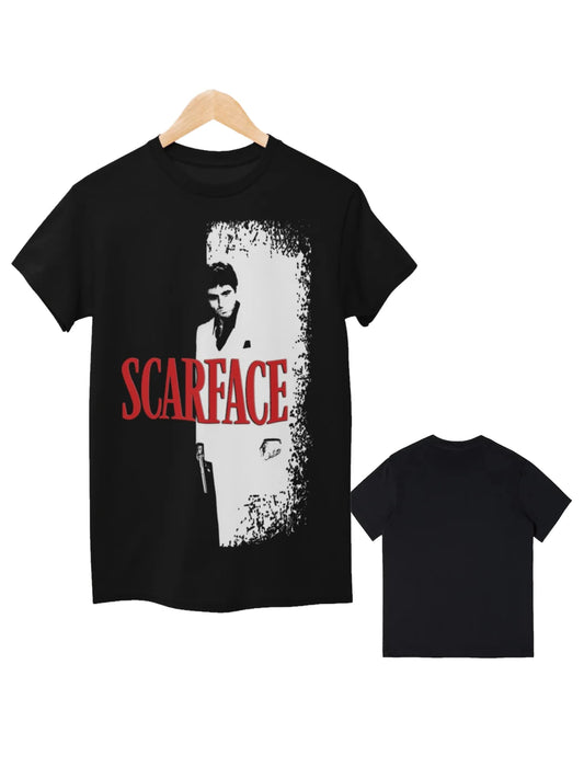 Essential Scarface Fan T-Shirt - Soft, Breathable Black Tee with Movie Poster Design for Casual Wear