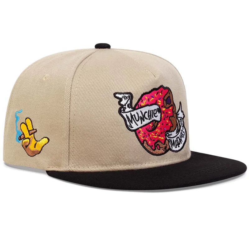 Unisex Doughnut Embroidery Hip-hop Hats Outdoor Adjustable Casual Baseball Caps Sunscreen Hat