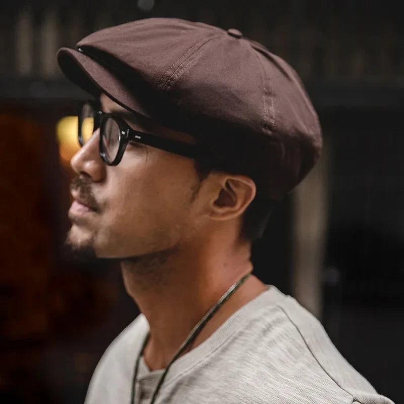 Maden Men's Casual Newsboy Hat Retro Beret Painter Cap Peaky Blinder Wild Casual Octagonal Cap Baseball Coffee Fashion