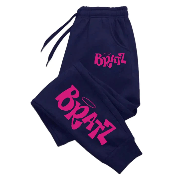 Bratz Pink Letter Print Casual Versatile Women Pants Fashion Trendy Hip Hop Trousers With Drawstring Pockets Sweatpants Female