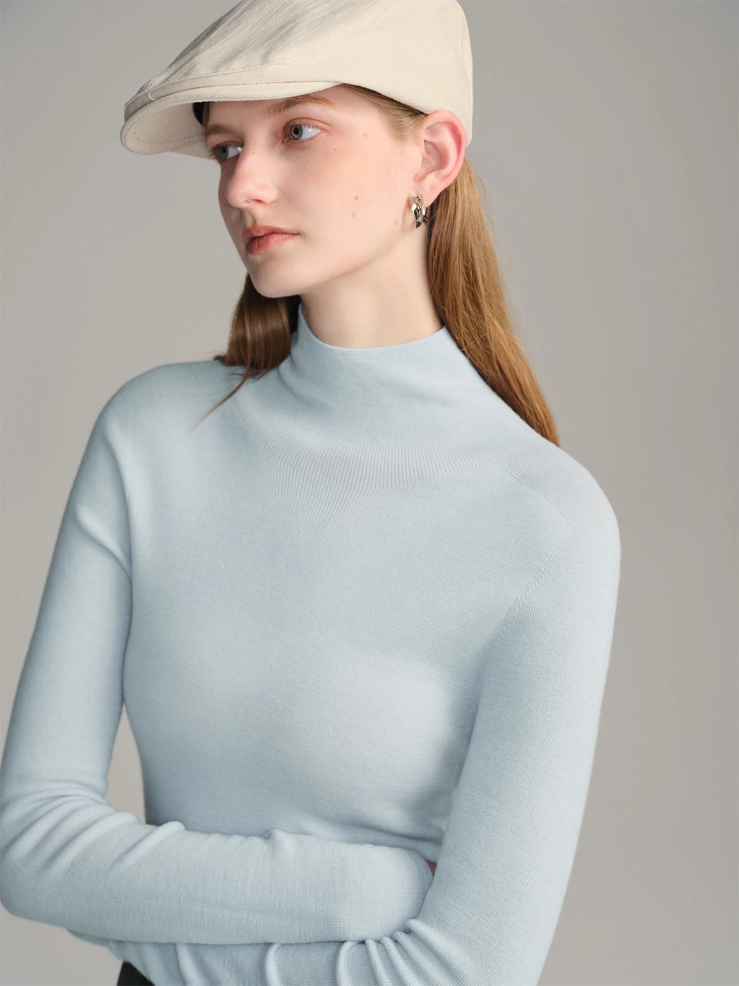 ZIQIAO Wool Sweater for Women Autumn and Winter New 18 Needle Nude Seamless Knitted Bottoming T-shirt 25ZQ93002+25ZQ93035