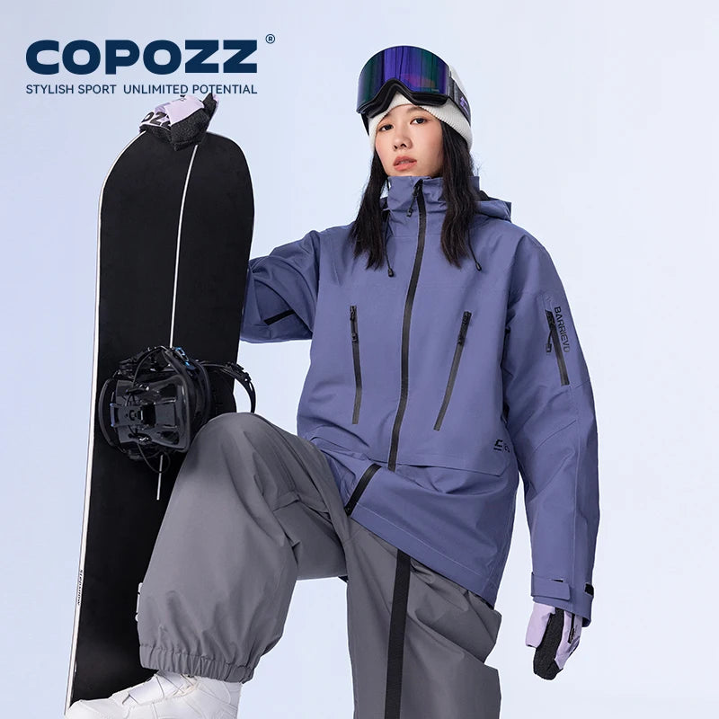 COPOZZ Skiing Coats Winter Warm Women Men Tracksuit Hooded Sports Snowboard Jacket Mountain Female Outwear Windproof Ski Clothes