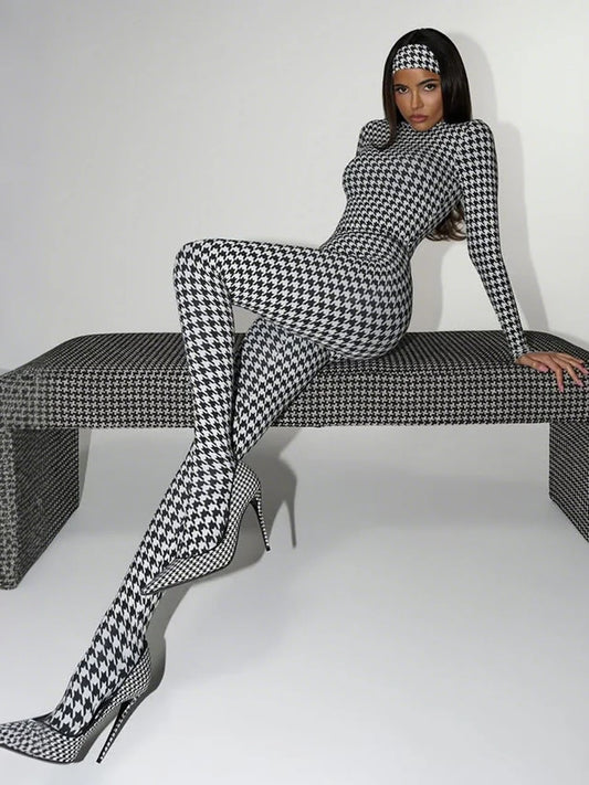 Weird Puss Sexy Foot Jumpsuit Women Snake Print Autumn Trend o-Neck Full Sleeve Stretch Skinny Street Clubwear Zip Slim Overalls