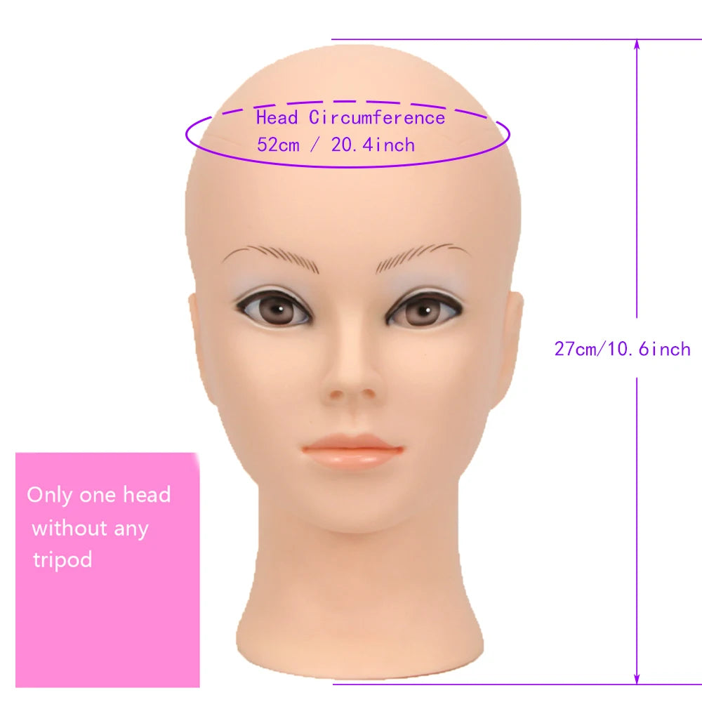 New Mannequin Head Wig Stand With Adjustable Wig Tripod Stand Holder  For Wigs Making Display With T Pins /Wig Cap For Free Gift