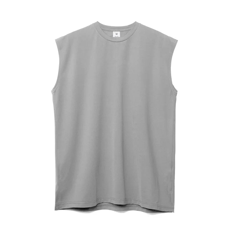 Summer Men Loose Gym Vest Casual Cotton Tank Top Breathable Fitness Sleeveless Shirt Quick Dry Bodybuilding Singlet Man Clothing