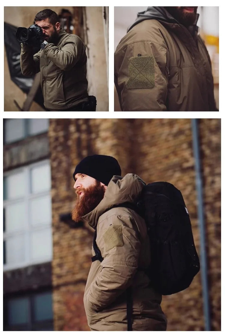 Lea 2-Men's Thick Cotton Jacket, Waterproof, Windproof Hoodie, Silver Label, Tactical P, Outdoor, Warm, Winter